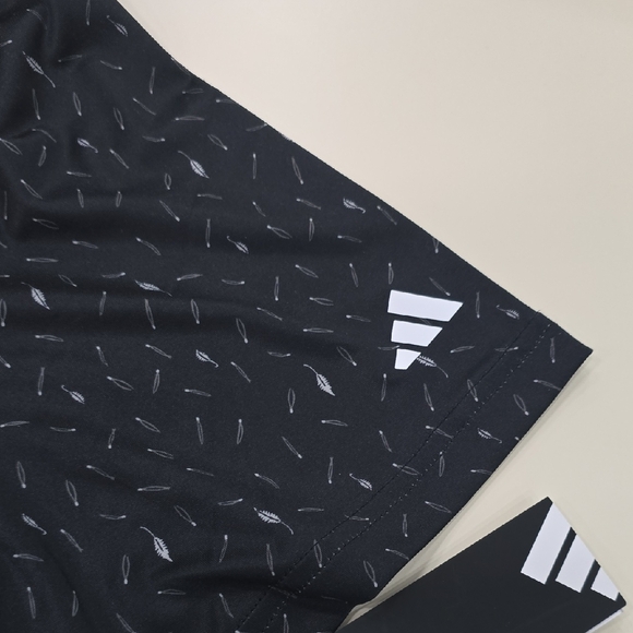 Adidas Men's Ultimate Polo Shirt in black with a feather Pattern, Size L, NWT - Picture 13 of 15